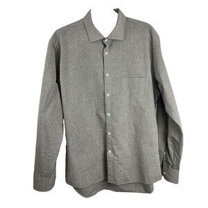 Billy Reid Standard Cut Cotton Grey w/ White Diamond Pattern Mens Size L